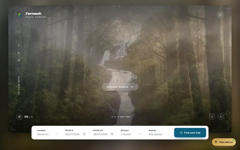 Fetraco travel website — immersive web design for a tour operator