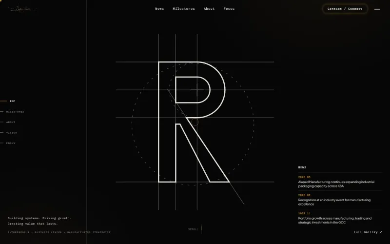Rashin Hassan personal brand website — art direction and web design